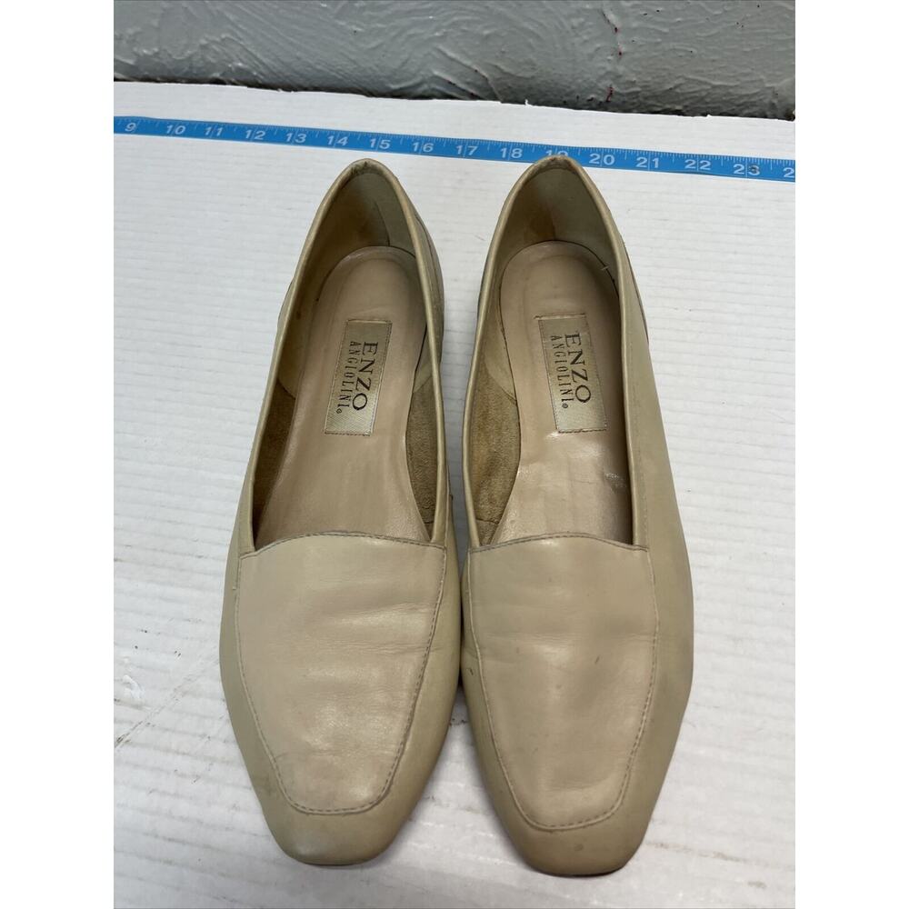Enzo Angiolini‎ Ivory Liberty Leather Slip On Flats Loafers Womens Size US 8.5
